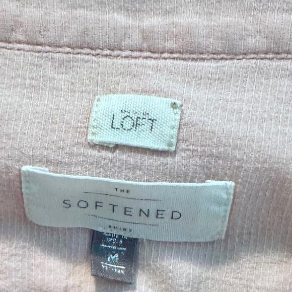 Ann Taylor Loft Henley top light peach colored size Medium - Picture 2 of 4